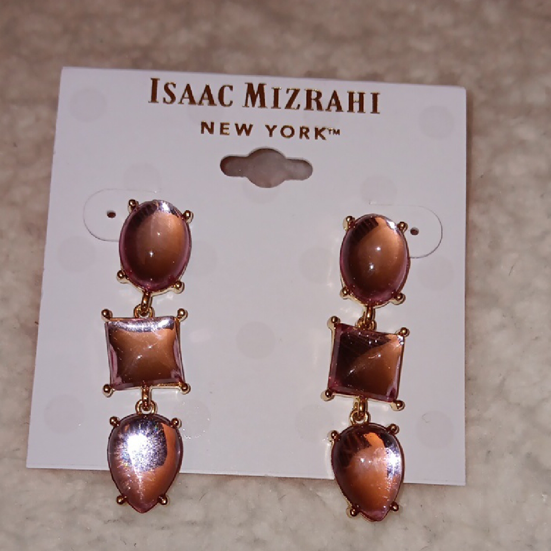 Isaac Mizrahi Gold And Brown Earrings 39$